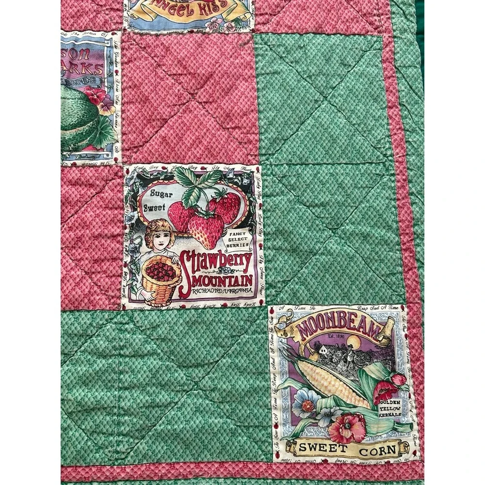 Vintage Reversible Cottagecore Floral Patchwork Quilt Throw Blanket 33.5x45